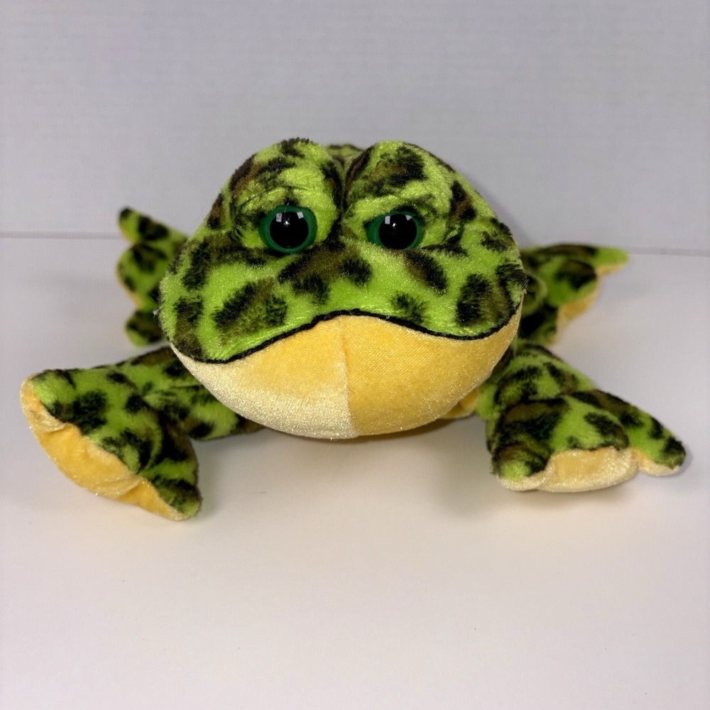 Ganz Webkinz Bullfrog HM114 Green Spotted Frog Retired Plush Toy